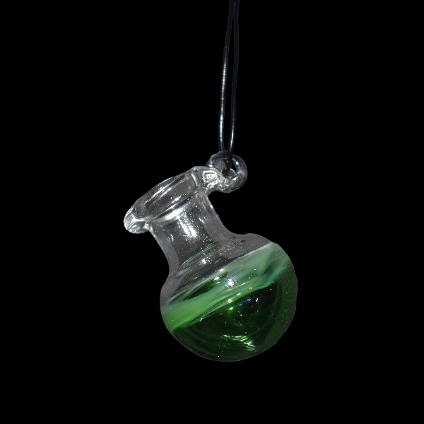 pendentif fiole verte