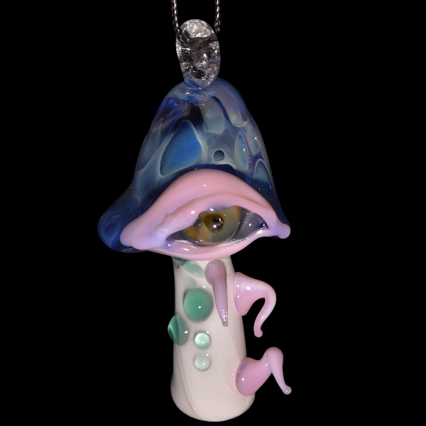 pendentif champis oeil rose