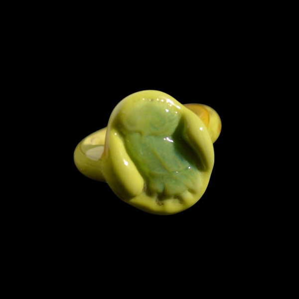 bague chouette verte