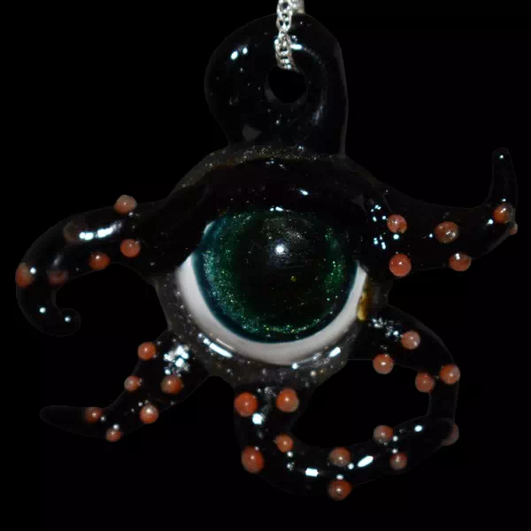 Pendentif en verre - œil tentacule 