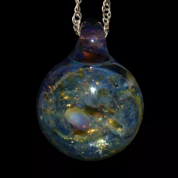 Pendentif en verre - Golden goutte 