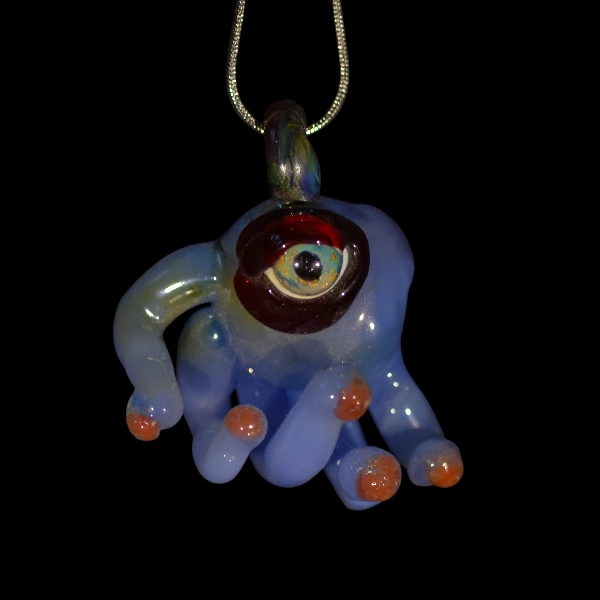 Pendentif en verre - figurine main monstre