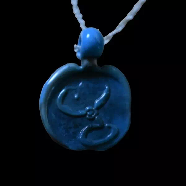 Pendentif en verre - lovecraft sign jaune