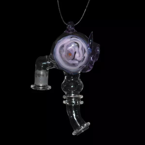 Bang droit en verre pendentif pink  - Satyr Glass