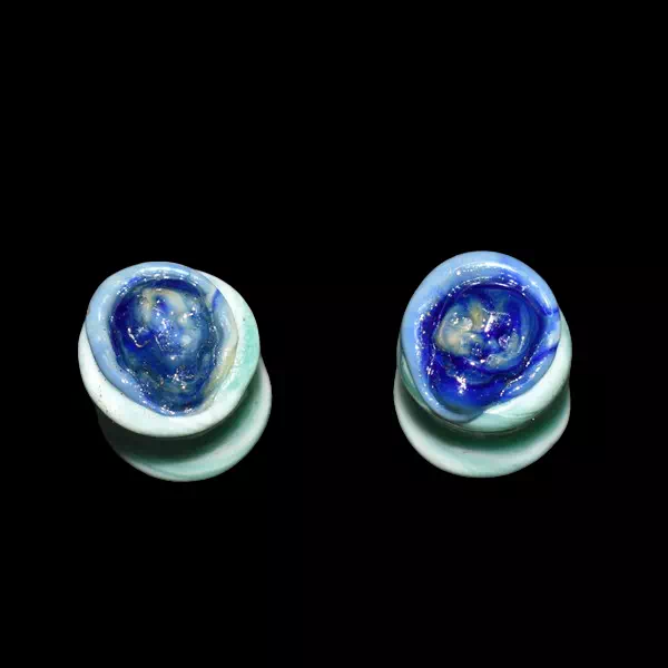 Ecarteur en verre Crâne bleu 