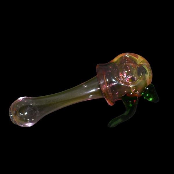 pipe spoon en verre rose cloche