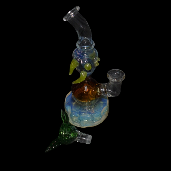 Bang droit en verre grem lins argent - Satyr Glass