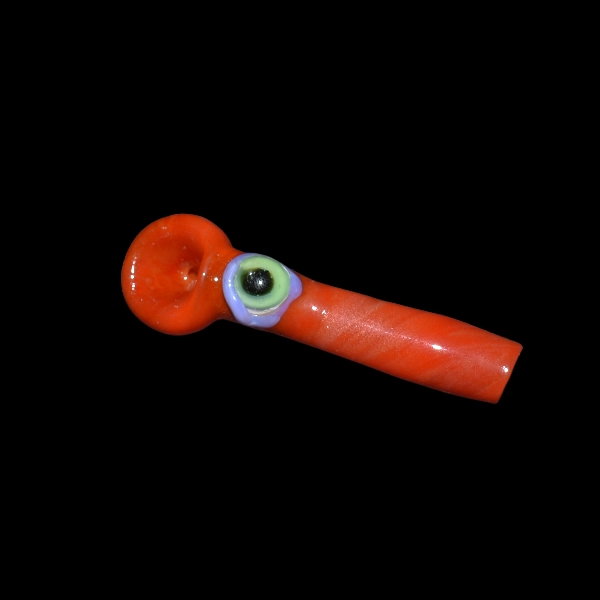 pipe spoon en verre rouge oeil