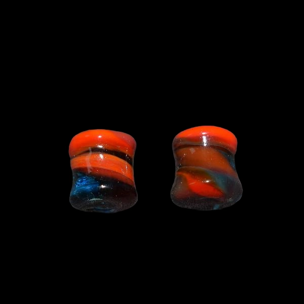 Ecarteur en verre rouge bleuté