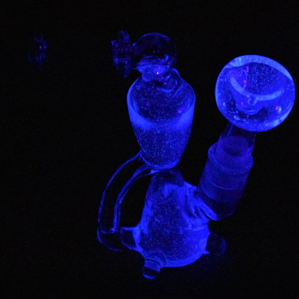 Bang percolateur en verre uv réactif bleu - Satyr Glass