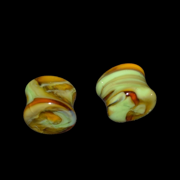 Ecarteur en verre vert jaune gaia