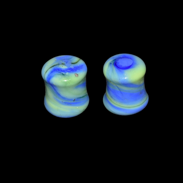 Ecarteur en verre vert courant bleu