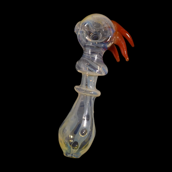 pipe steamrollers en verre fuming red silver