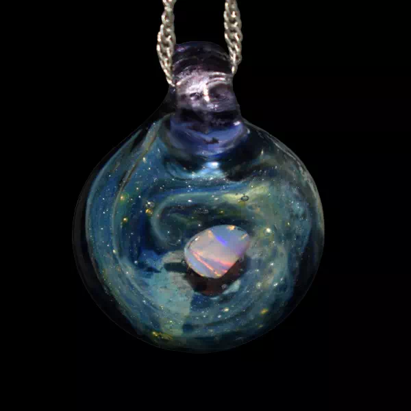 Pendentif en verre - Galaxy cube 