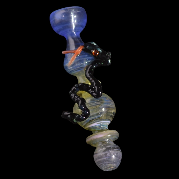 chillums en verre serpent rubis