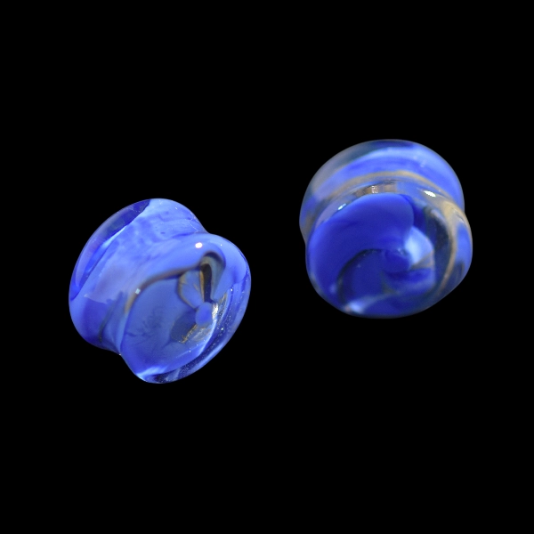 Ecarteur en verre bleu lac