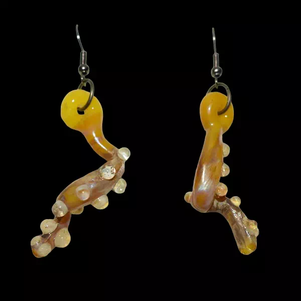 Boucles d'oreilles en verre Pieuvre w
