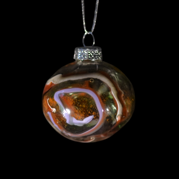boules-de-noel en verre twist violet orange